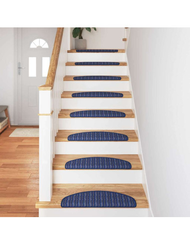 Tappetini per scale autoadesivi 15 pcs Blu 65 x 21 x 4 cm