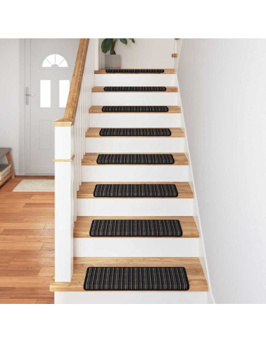 Tappetini per scale autoadesivi 15 pcs Antracite 65 x 21 x 4 cm