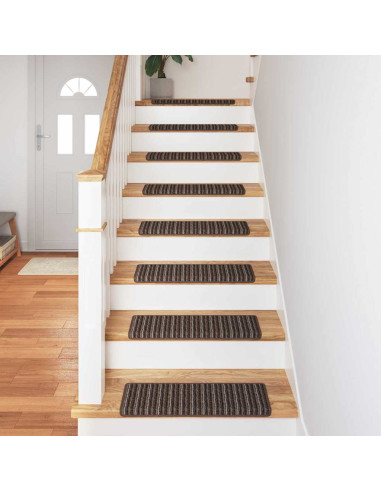 Tappetini per scale autoadesivi 15 pcs Marrone 65 x 21 x 4 cm