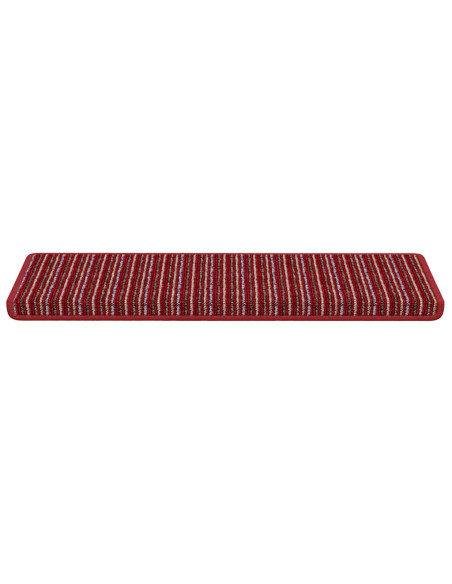 Tappetini per scale autoadesivi 15 pcs Rosso 65 x 21 x 4 cm