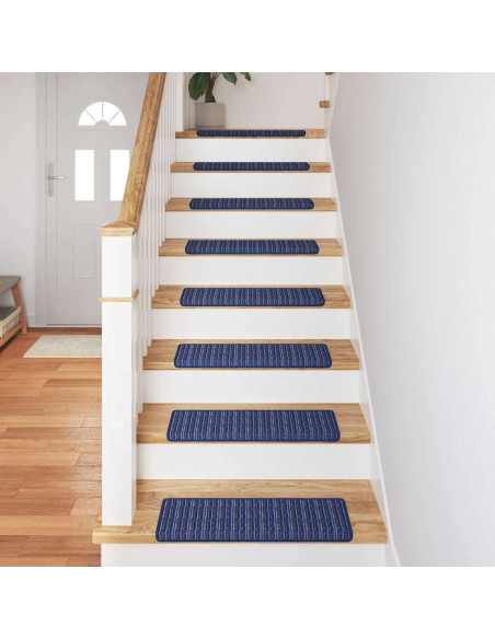 Tappetini per scale autoadesivi 15 pcs Blu 65 x 21 x 4 cm