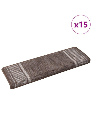 Tappetini per scale autoadesivi 15 pz 65 x 21 x 4 cm Non-Slip