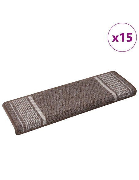 Tappetini per scale autoadesivi 15 pz 65 x 21 x 4 cm Non-Slip