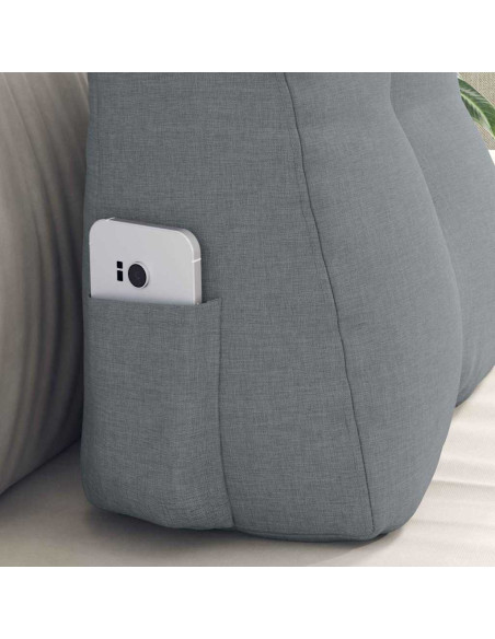 Cuscino per Schiena Grigio chiaro 45 x 24 x 50 cm Tessuto