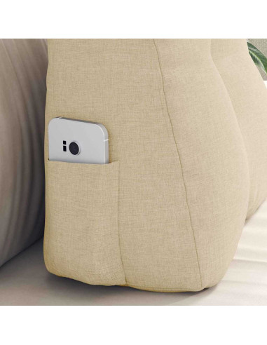 Cuscino per Schiena Crema 45 x 24 x 50 cm Tessuto