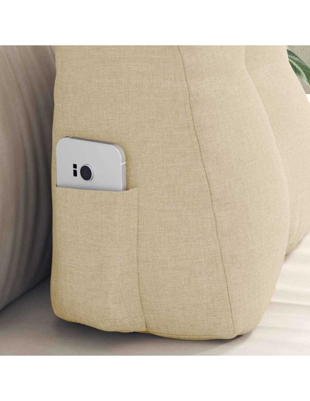 Cuscino per Schiena Crema 45 x 24 x 50 cm Tessuto