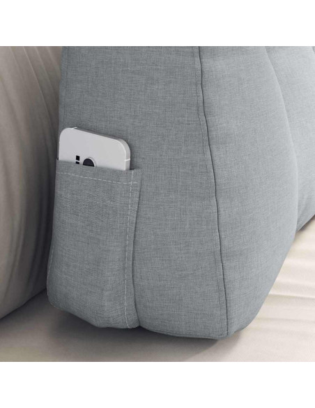 Cuscino per Schiena Grigio chiaro 60 x 24 x 50 cm Tessuto