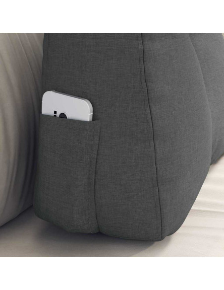 Cuscino per Schiena Grigio scuro 60 x 24 x 50 cm Tessuto
