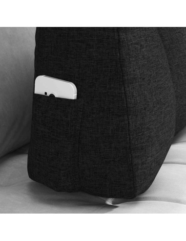 Cuscino per Schiena Nero 60 x 24 x 50 cm Tessuto