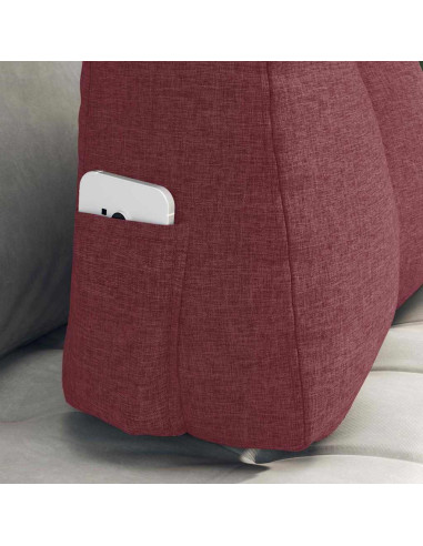 Cuscino per Schiena Rosso Vino 60 x 24 x 50 cm Tessuto