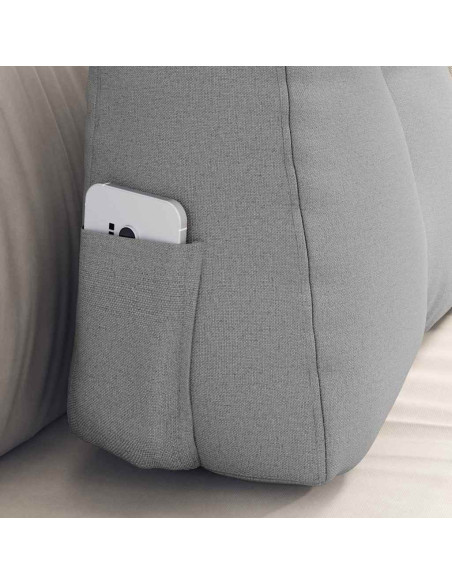 Cuscino per Schiena Grigio Nuvola 60 x 24 x 50 cm Tessuto