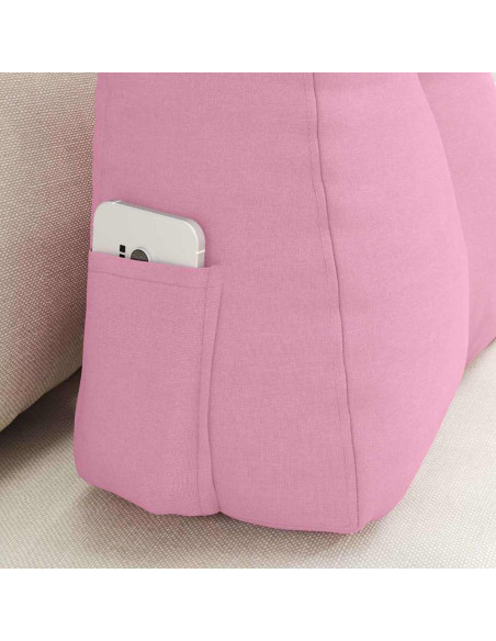 Cuscino per Schiena Rosa 60 x 24 x 50 cm Tessuto
