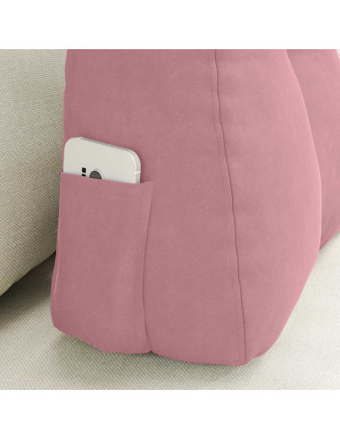 Cuscino per Schiena Rosa 60 x 24 x 50 cm Velluto