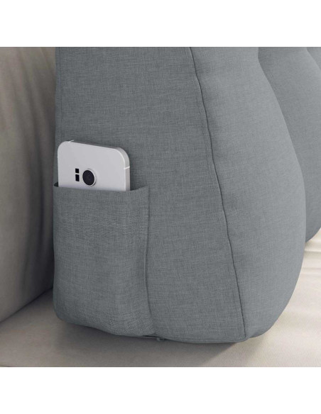 Cuscino per Schiena Grigio chiaro 80 x 24 x 50 cm Tessuto