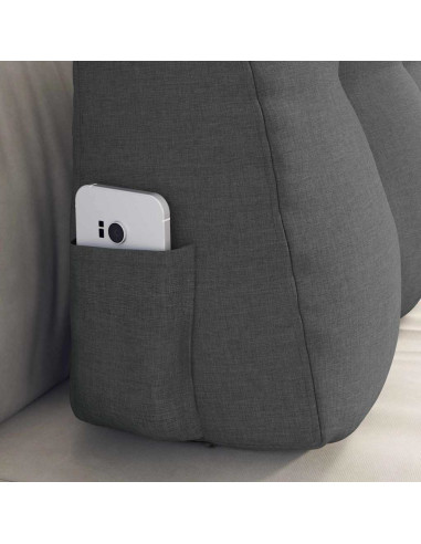 Cuscino per Schiena Grigio scuro 80 x 24 x 50 cm Tessuto