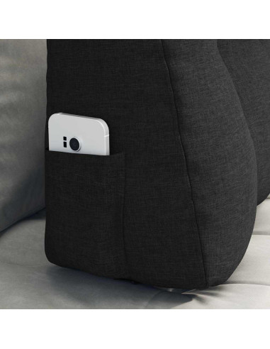 Cuscino per Schiena Nero 80 x 24 x 50 cm Tessuto