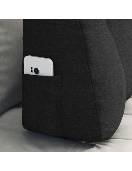 Cuscino per Schiena Nero 80 x 24 x 50 cm Tessuto