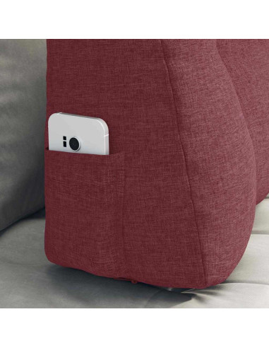 Cuscino per Schiena Rosso Vino 80 x 24 x 50 cm Tessuto
