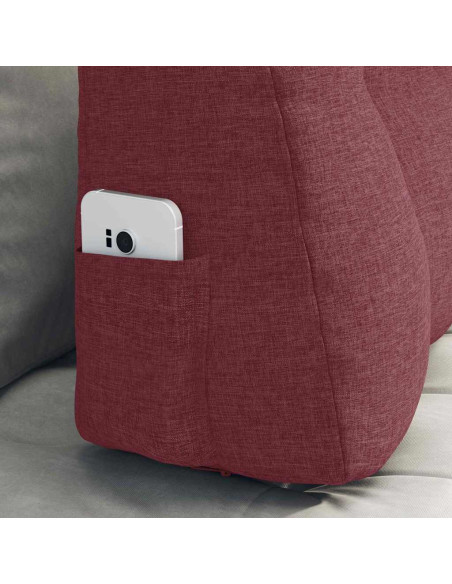 Cuscino per Schiena Rosso Vino 80 x 24 x 50 cm Tessuto