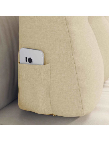 Cuscino per Schiena Crema 80 x 24 x 50 cm Tessuto
