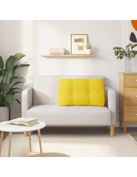 Cuscino per Schiena Giallo Chiaro 80 x 24 x 50 cm Tessuto