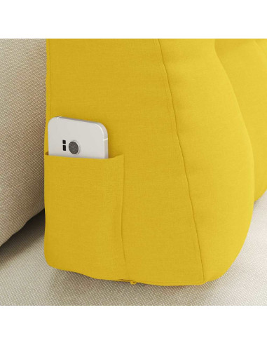 Cuscino per Schiena Giallo Chiaro 80 x 24 x 50 cm Tessuto