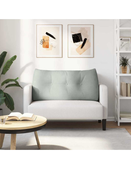 Cuscino per Schiena Grigio chiaro 100 x 24 x 50 cm Velluto