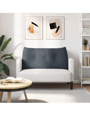 Cuscino per Schiena Grigio scuro 100 x 24 x 50 cm Velluto