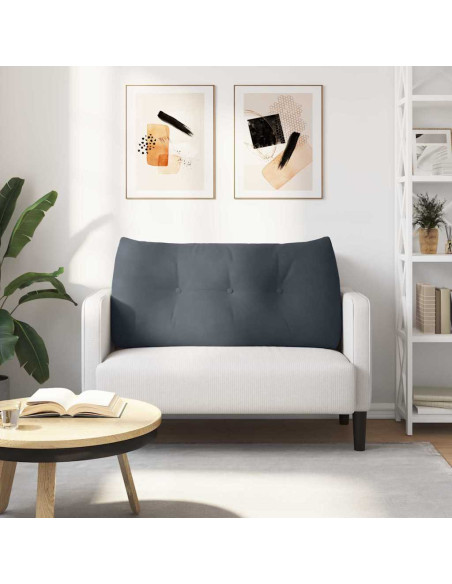 Cuscino per Schiena Grigio scuro 100 x 24 x 50 cm Velluto