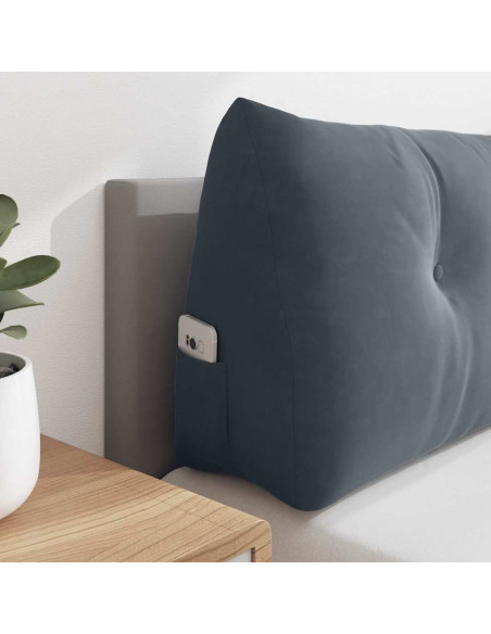 Cuscino per Schiena Grigio scuro 100 x 24 x 50 cm Velluto