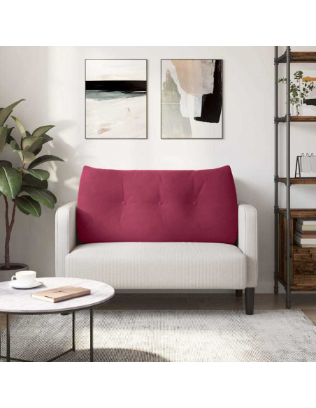Cuscino per Schiena Rosso Vino 100 x 24 x 50 cm Velluto