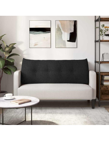 Cuscino per Schiena Nero 120 x 24 x 50 cm Tessuto