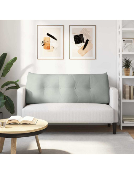 Cuscino per Schiena Grigio chiaro 120 x 24 x 50 cm Velluto