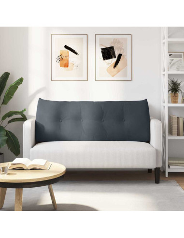 Cuscino per Schiena Grigio scuro 120 x 24 x 50 cm Velluto