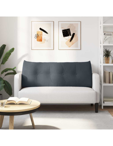 Cuscino per Schiena Grigio scuro 120 x 24 x 50 cm Velluto