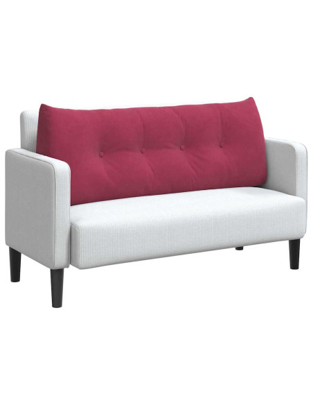 Cuscino per Schiena Rosso Vino 120 x 24 x 50 cm Velluto