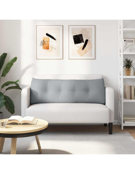 Cuscino per Schiena Grigio chiaro 140 x 24 x 50 cm Tessuto
