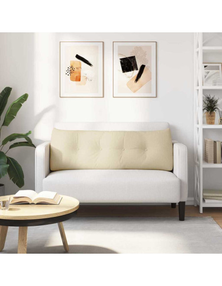 Cuscino per Schiena Crema 140 x 24 x 50 cm Tessuto