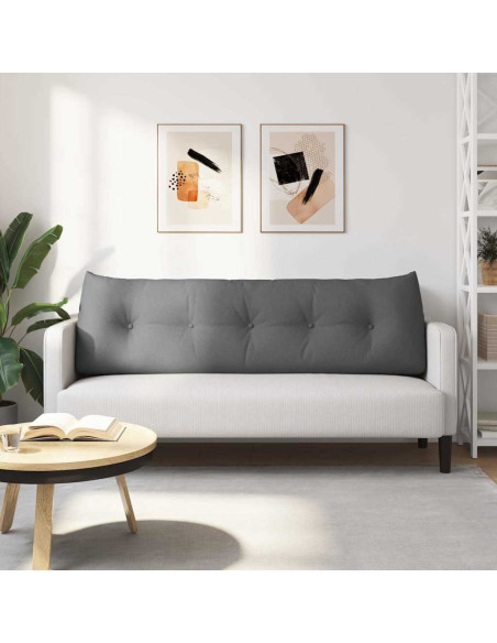 Cuscino per Schiena Grigio scuro 160 x 24 x 50 cm Tessuto