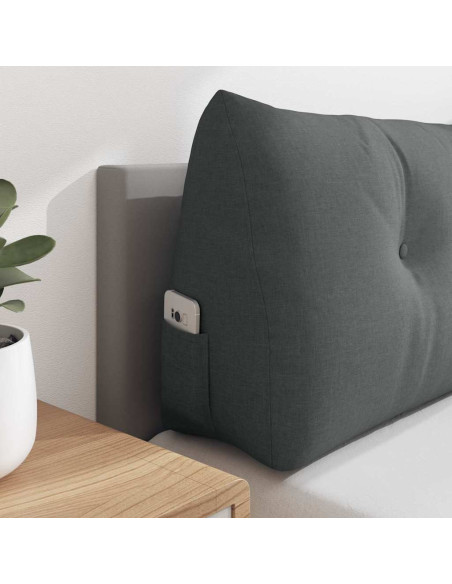 Cuscino per Schiena Grigio scuro 160 x 24 x 50 cm Tessuto