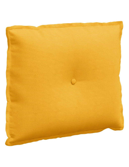 Cuscino per Schiena Giallo Chiaro 60 x 50 cm Tessuto in Cords