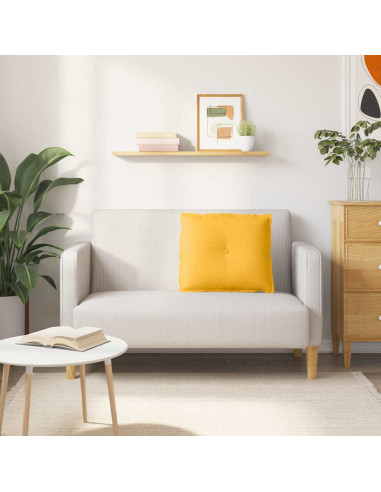 Cuscino per Schiena Giallo Chiaro 60 x 50 cm Tessuto in Cords