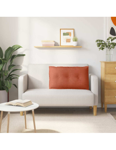 Cuscino per Schiena Rosso Arancio 80 x 50 cm Tessuto in Cords
