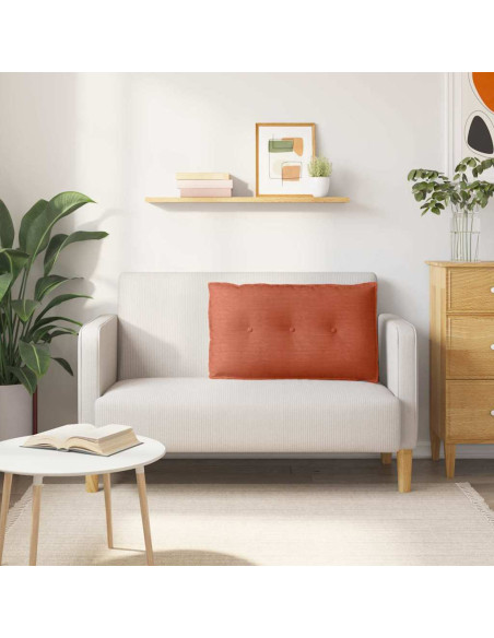 Cuscino per Schiena Rosso Arancio 80 x 50 cm Tessuto in Cords