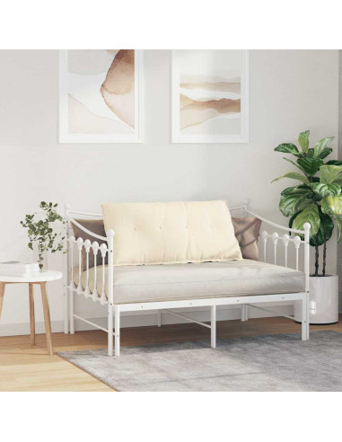 Cuscino per Schiena Crema 100 x 50 cm Tessuto in Cords