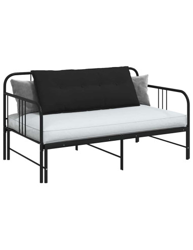 Cuscino per Schiena Nero 120 x 50 cm Tessuto in Microfibra