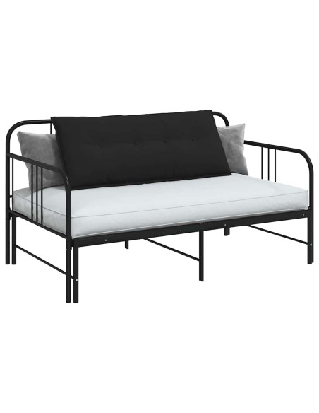 Cuscino per Schiena Nero 120 x 50 cm Tessuto in Microfibra