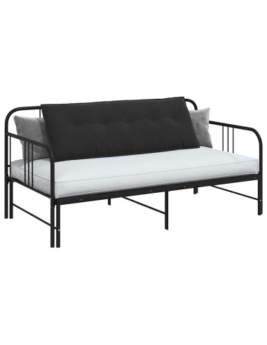 Cuscino per Schiena Nero 140 x 50 cm Tessuto in Cords