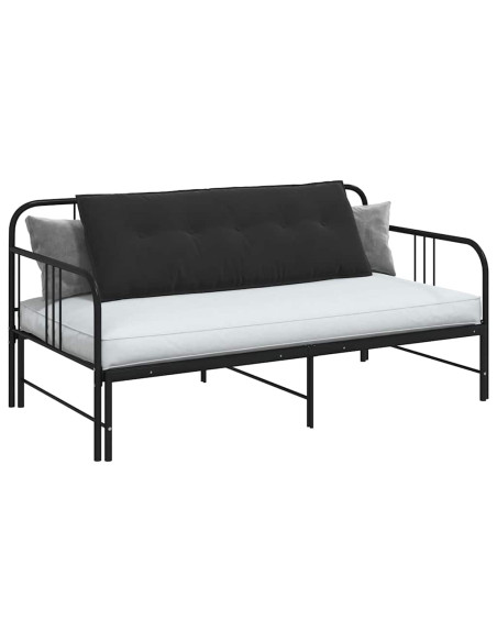 Cuscino per Schiena Nero 140 x 50 cm Tessuto in Cords