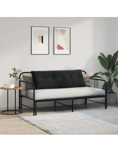 Cuscino per Schiena Nero 140 x 50 cm Tessuto in Cords